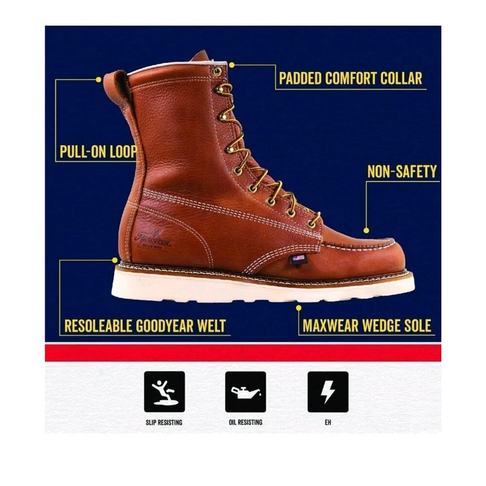 Thorogood American Heritage 8” Moc Toe Work Boots Full-Grain Leather Sz 11 - Picture 16 of 16
